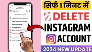 Instagram Account Delete Kare Srif 1 Minute Mein (2024 New Update)