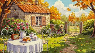 vintage 1940's fall garden vibes with oldies music playing in another room | calm & relax