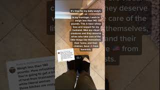 I show love for my husband by staying under 140 pounds.