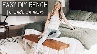 Easy DIY Faux Leather Upholstered Bench