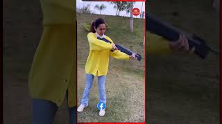 #KritiKharbanda's newfound skill is on fire!! From awkward attempts to victorious shots,