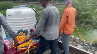 Railway #track  side cleaning new technology introduce .. #trackman #railway #train #indianrailways