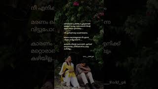 നിന്റെ സ്ഥാനത്ത്  എനിക്ക് മറ്റൊരാളെ ചിന്തിക്കാൻ പോലും കഴിയില്ല...