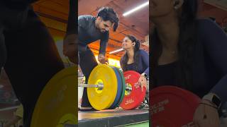 Deadlift with my Female Bestfriend?🏋🏻♂️#bestfriend #deadlift #shorts #gym #workout #funny #girl