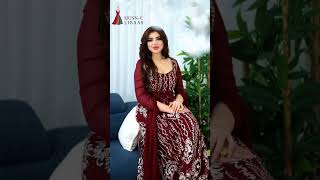 Stunning Maroon Embroidered Dress | Elegant Party Look ✨ #shorts