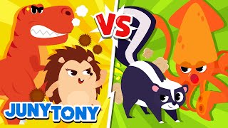 Animal Showdown 🐘🦁 | Who’s the Best? Fun Animal Songs for Kids | JunyTony