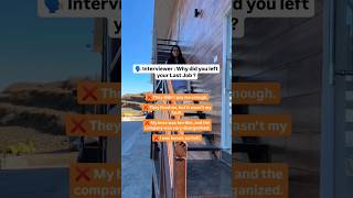 How to answer Why did you Left your last Job? | #interview #shorts