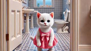 Adorable Chaos: Kitten 🐈 🐾  Overwhelmed by Friends mion mion cat #miaw #aicat