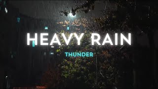 Heavy Rain & Thunderstorm Sounds | Focus Aid with No Ads and No Visuals | Black Screen Ambience