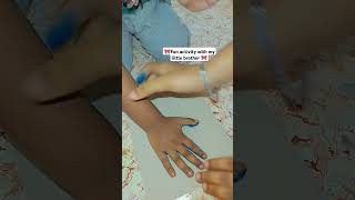 Fun activity with my little brother #art #craft #handprint #music #creativekidstuff