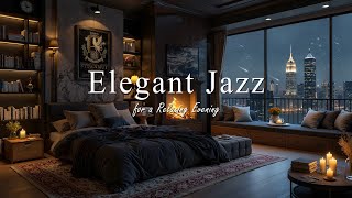 Elegant Jazz in a Cozy Bedroom - Crackling Fireplace with Calm Jazz Music for a Relaxing Evening