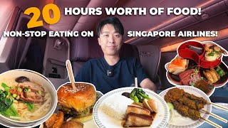 20 HOUR Singapore Airlines BUSINESS CLASS FOOD REVIEW! - LA to Singapore