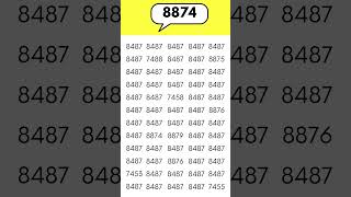 Can You Find Hidden Number 8874? #hiddennumber #hiddennumbers #brainteaser #quiz