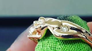 CUSTOM 18kt yellow Naked Lady ring with a 10 point VS diamond