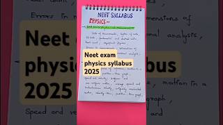 Neet exam syllabus 2025 !