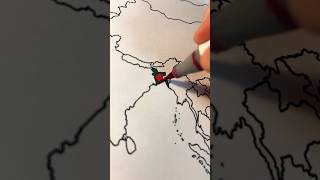 Drawing BANGLADESH in my Asia Map #art #map #bangladesh #shorts