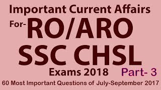 Important Current Affairs For  SSC CHSL, UPP, Railway and UP RO ARO Exam 2018 in Hindi