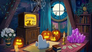 Spooky Vintage Night 🎃with distant 1930s oldies playing in another room on autumn haunted house