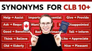 CELPIP Vocabulary Synonyms for the 20 Most Commonly Used Words