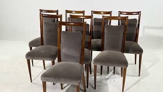 Mario Gottardi & Melchiorre Bega for Erno Fabry Mid Century Italian Walnut Dining Chairs - Set of 8