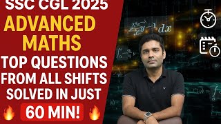 SSC CGL 2025 advance Math Top questions in 60 min.ll by Abhinay SSC maths tricks 