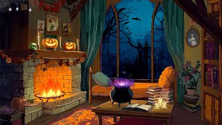 vintage fall ambience 1940s rainy night, oldies music playing in another room | Halloween Relaxation