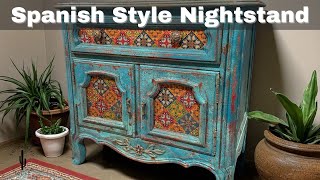 Rustic Painted Furniture / Spanish Style Nightstand Makeover /DIY Thrift Flip Furniture