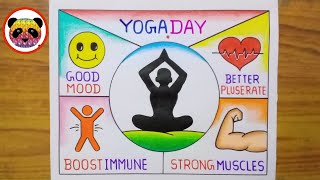 Yoga Day Drawing / International Yoga Day Drawing / Yoga Day Poster Drawing / Yoga Day Drawing Easy