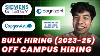 🚨🚨 ALERT Direct Test Hiring | OFF Campus Drive | Capgemini, Cognizant | 2023-24 Batch Hiring