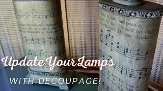 DIY Lamp Makeover | Decoupage & Vintage Crackle Finish Transformation