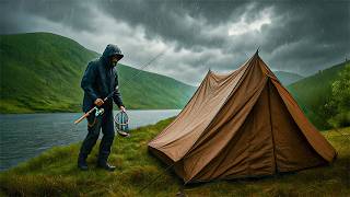 Solo Camping at a Remote Mountain Lake | Catch & Cook Wild Trout
