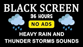 🔴 Heavy Rain and Thunder Sounds for Sleeping - Black Screen | Rainstorm Sounds to Fall Asleep Fast