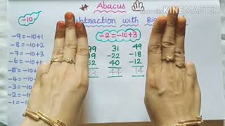 "ABACUS" Big Friends Subtraction -2 Formula Sums From -10 Combination (Kit & Fingers) 