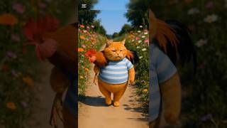 Cat fighting with roster and cooking #aianimation #aiart #aiarttrends