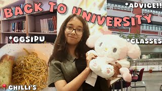 Back to University Vlog (GGSIPU) | Senior Year at GGSIPU 🎓 + Birthday at Chili’s Café 🎉 | GRWM