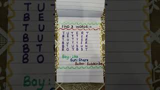 Find 3 words #challenge #observationskills #braintest #shorts #fun #viralvideo #unique #cringe #art