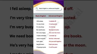 Basic English vs. Advanced#englishlanguage #learnenglish #shorts  #english #learnenglishwithhaizal