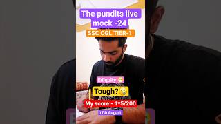 The pundits live mock (17 August)🔥#ssc #cgl #shorts #study #ssccgl #mocktest #thepundits #JEETPath
