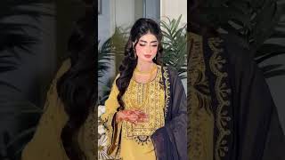 Elegant Yellow & Navy Blue Embroidered Dress | Traditional Pakistan Party Wear | Latest 2025 Fashion