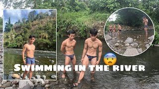 Swimming in the river with brothers 😍