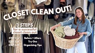 EXTREME Closet Clean Out | Closet Organization + Declutter | Closet Clean Out Try On In 3 Steps