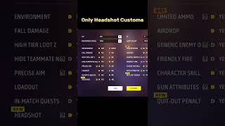 Only Headshot Custom Kaise Banaen #shortsfreefire #freefire #shorts