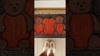 diy pumpkin bear door mat 🎃🧸 #falltok #fall #falldiy #fallart #jellycat #art #diy #fyp #painting