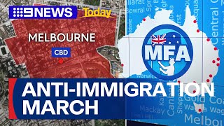 Police brace for anti-immigration march across major Australian cities | 9 News Australia