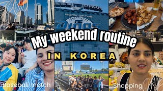 My Weekend Routine in Korea 🇰🇷 | Shopping + Baseball Stadium #lifeinkorea #koreavlog 