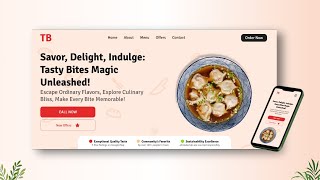 Responsive Food Restaurant Website Using HTML CSS & JavaScript