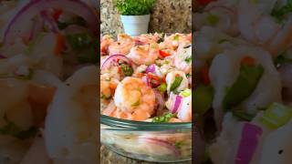 Ceviche de camarones y corvina #ceviche #cevichedecamaron #cevicheperuano #solcicaro #amimanera