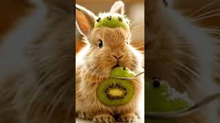 Kiwi -bunny#BabyFox #CuteAnimals #FruitBaby #Shorts #CinematicAnimals