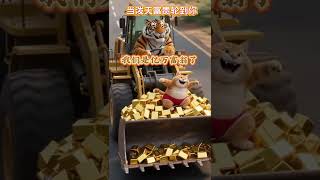 Fat orange cat falls into gold mine #cat #aicat #fatcat #orangecat #aicatfunny