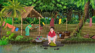 बारिश के कहर में धोबी का कर्मफल | Hindi Story | Hindi Kahaniya | Moral Stories | cartoon story